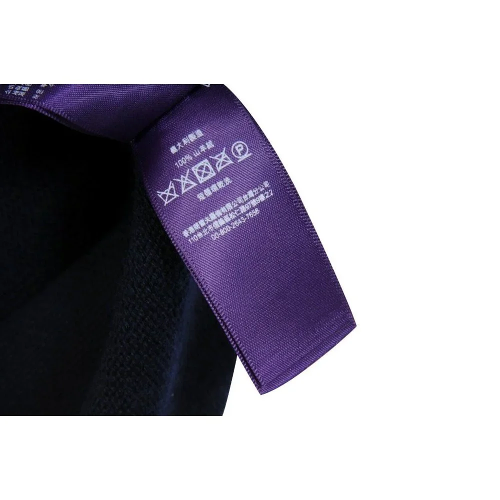 Ralph Lauren Purple Label Men Sweater Large Grey Blue Cashmere Two Tone Pullover - Picture 8 of 10